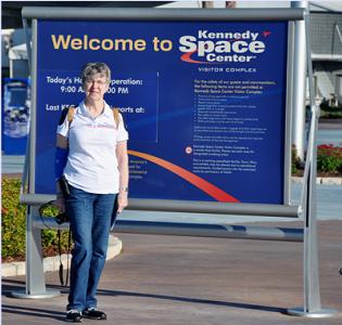 Author Loretta Hall at Kennedy Space Center